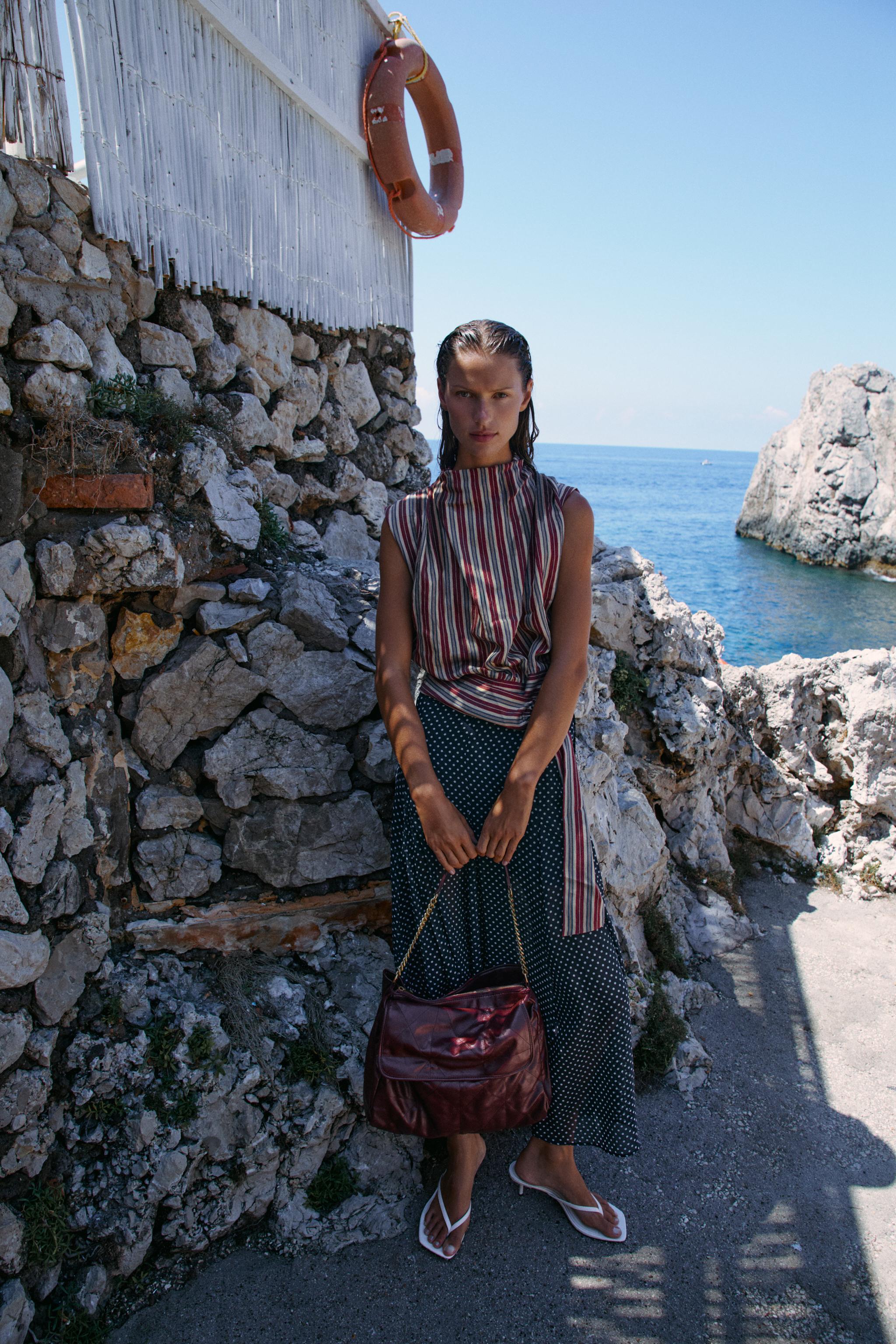 FLAP SHOULDER SHOPPER BAG